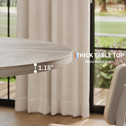 Wash Grey Farmhouse Dining Table Pedestal Base-3