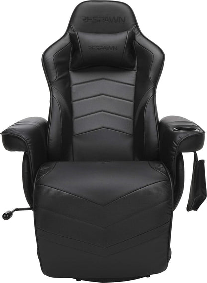 900 Gaming Recliner Black With Adjustable Leg Rest Cupholder