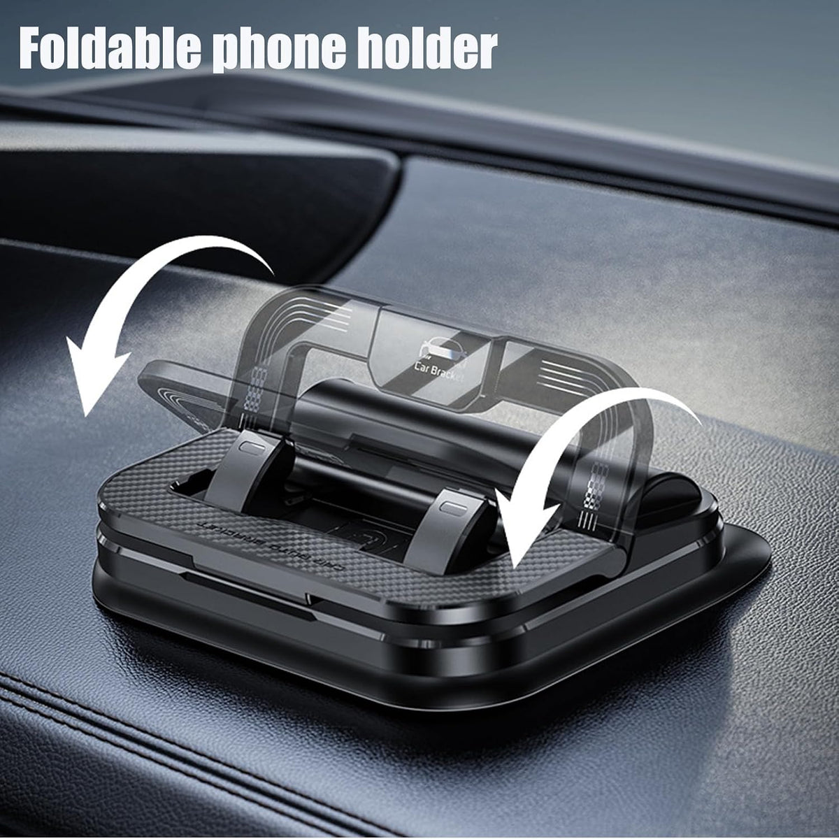 Car Phone Holder 360 Degree Rotation, Suitable for Car Navigation In-Car Dashboard, Horizontal and Vertical Screen Adjustment Angle, Suction Cup Fixed Non-Slip Mobile Phone Holder Suitable