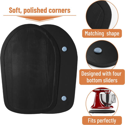 - Bamboo Kitchen Aid Mixer Slider, Black, Wooden Moving Tray Compatible with Kitchen Aid 4.5-5Qt