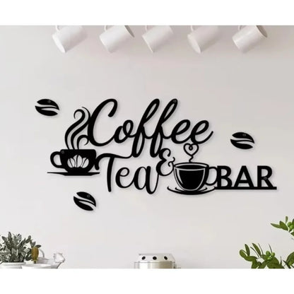 Brewbloom Metal Coffee Bar Sign - Bean Design Wall Art for Coffee & Tea Bars, Rustic Decor for Home Kitchen/Office Walls