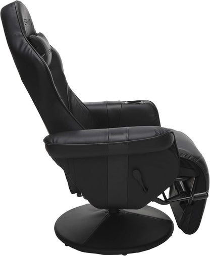 900 Gaming Recliner Black With Adjustable Leg Rest Cupholder