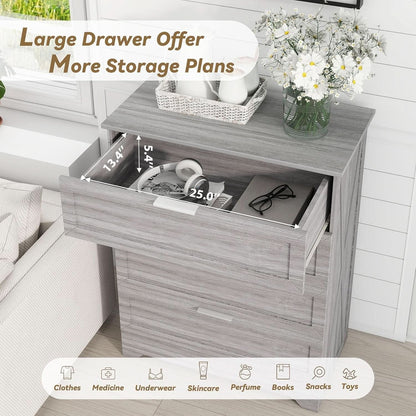 Washed Grey Farmhouse 4 Drawer Distinctive Dresser-2
