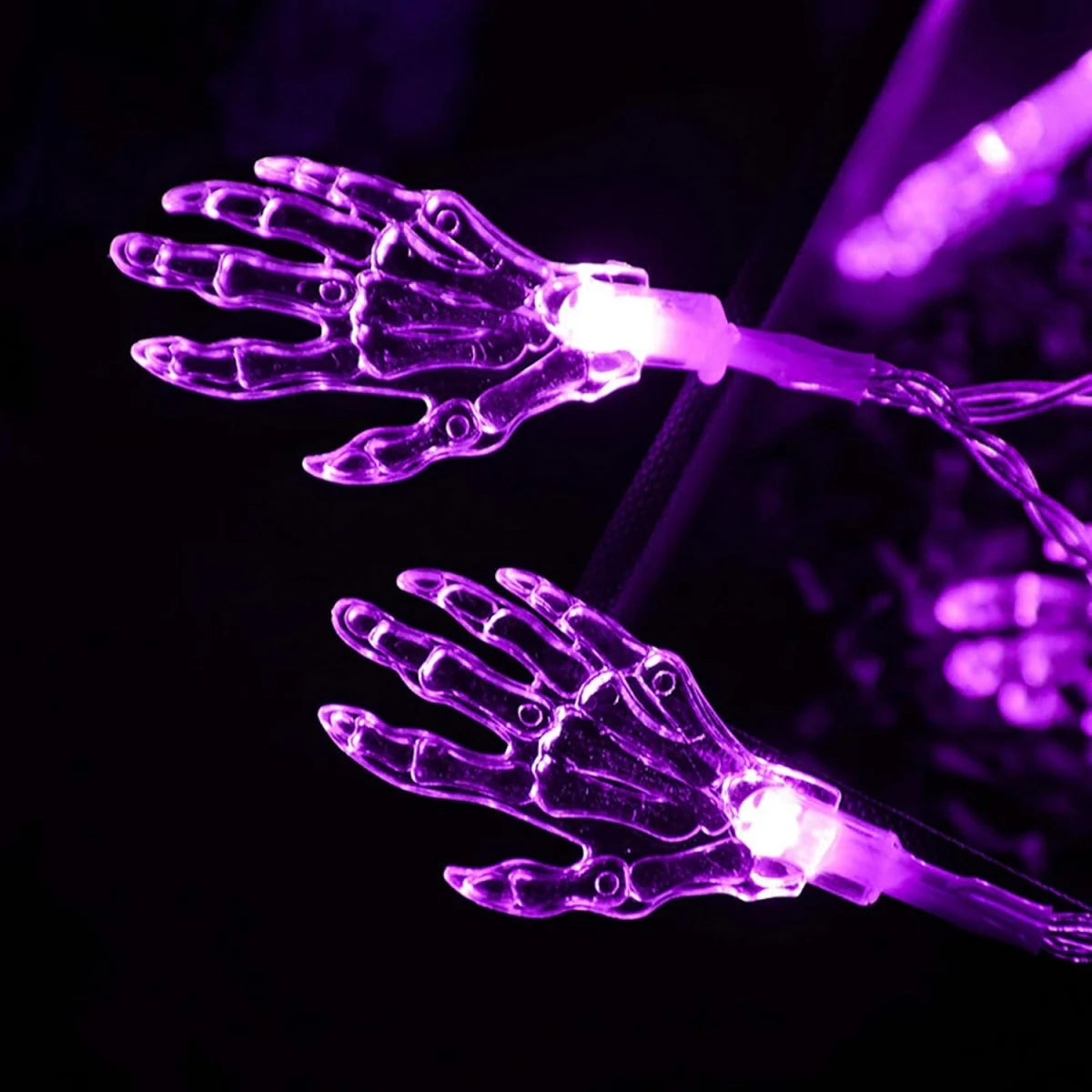 1PC 3M 20LED Halloween Spooky Skeleton Hand String Lights Indoor & Outdoor Battery Operated Halloween Decorative Light