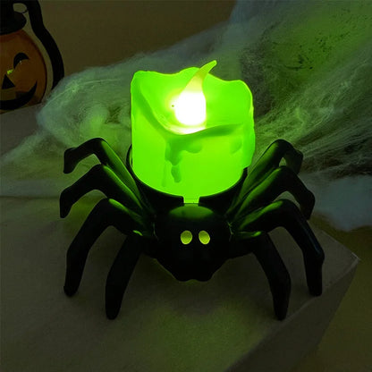 Halloween Decorations LED Candle Light Plastic Spider Skull Lamp for Home Bar Haunted House Halloween Party Decor Horror Props