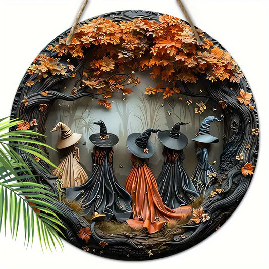 Halloween Gothic Witch Wooden Hanging Tag Halloween Jungle Fun Home Decor Horror Elements Wooden Hanging Decor Halloween Party