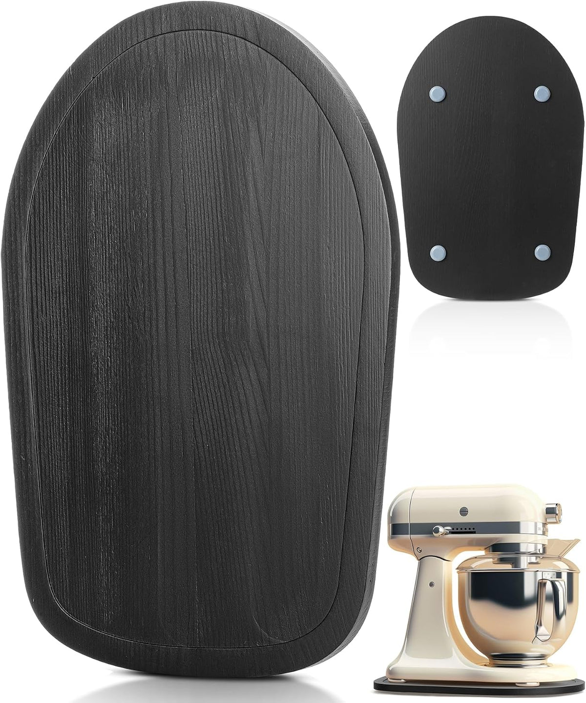 - Bamboo Kitchen Aid Mixer Slider, Black, Wooden Moving Tray Compatible with Kitchen Aid 4.5-5Qt