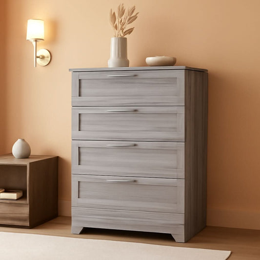 Washed Grey Farmhouse 4 Drawer Distinctive Dresser-0