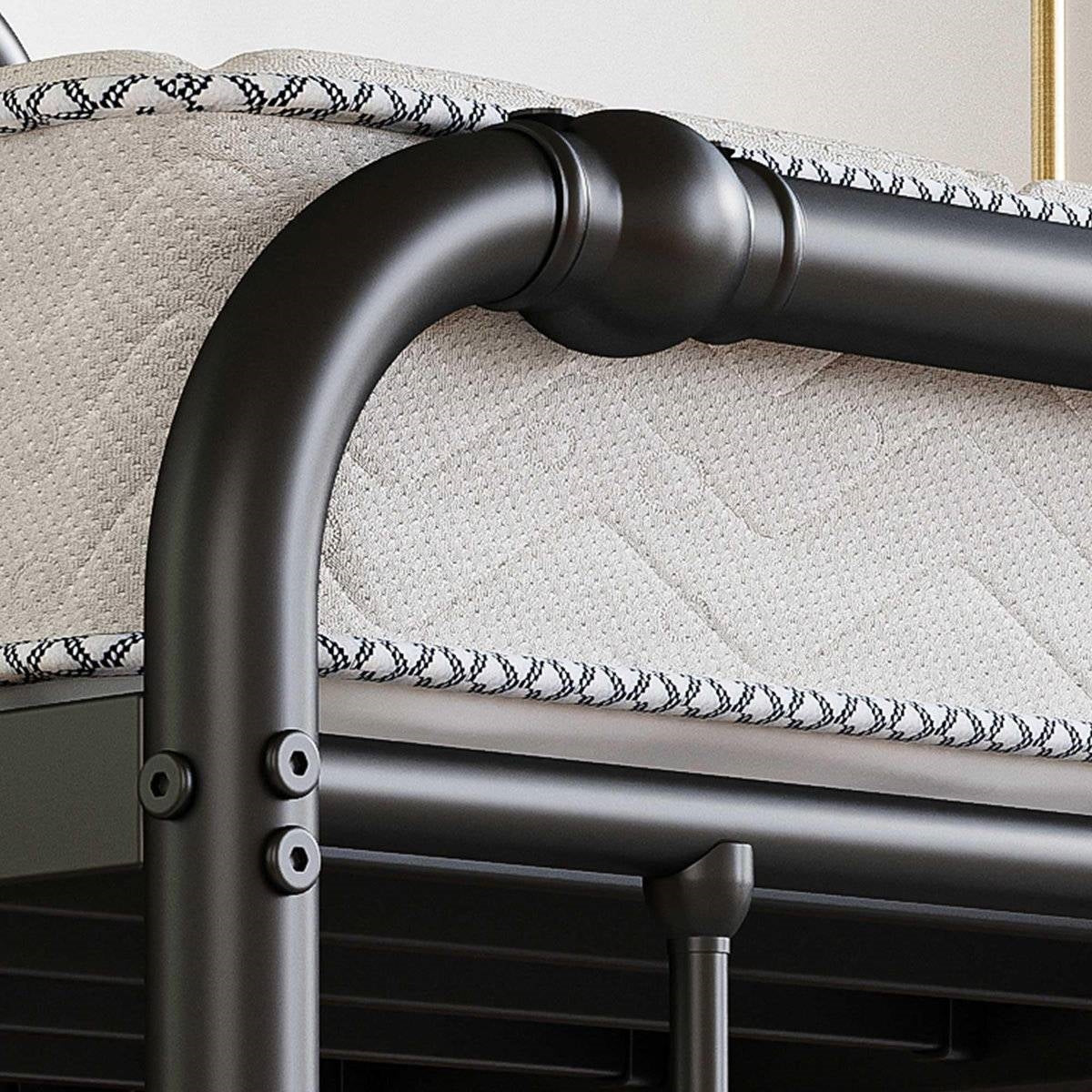 Queen Size Industrial Vintage Heavy Duty Steel Slat Bed Frame