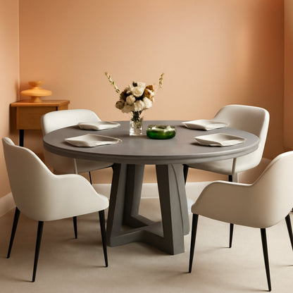 Wash Grey Farmhouse Dining Table Pedestal Base-0