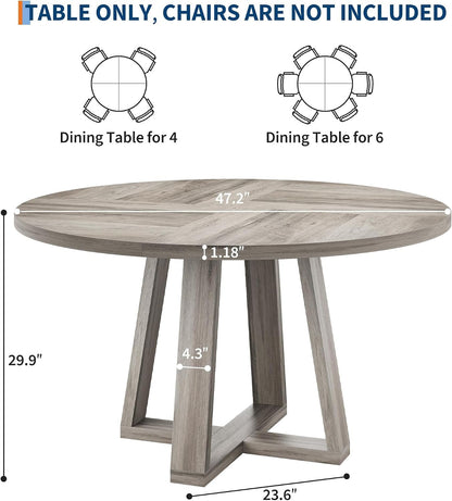Wash Grey Farmhouse Dining Table Pedestal Base-1