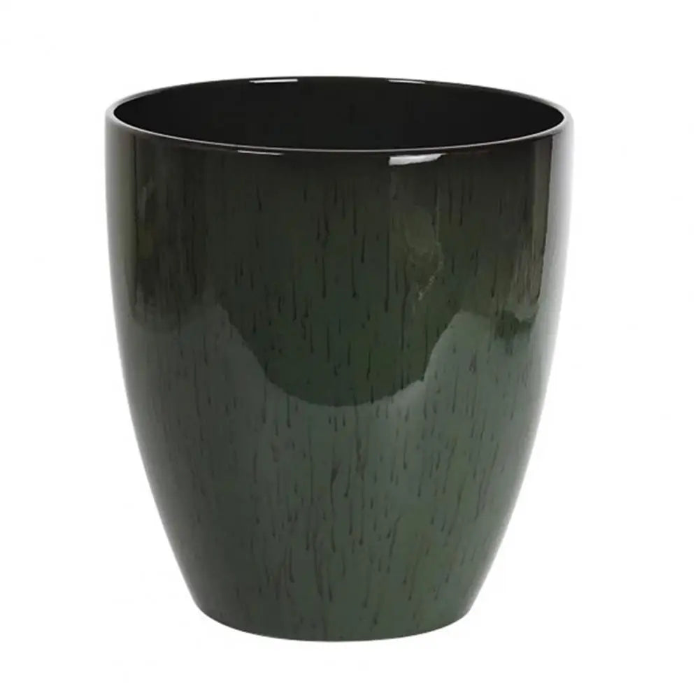 Deep Flower Pot Imitation Ceramic Plant Pot with Drainage Hole Resin Monstera Planter with Saucer for Home Garden Office Decor